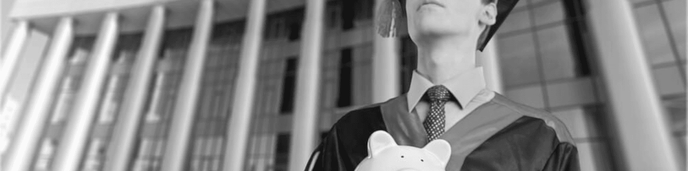 Image of student holding piggy bank